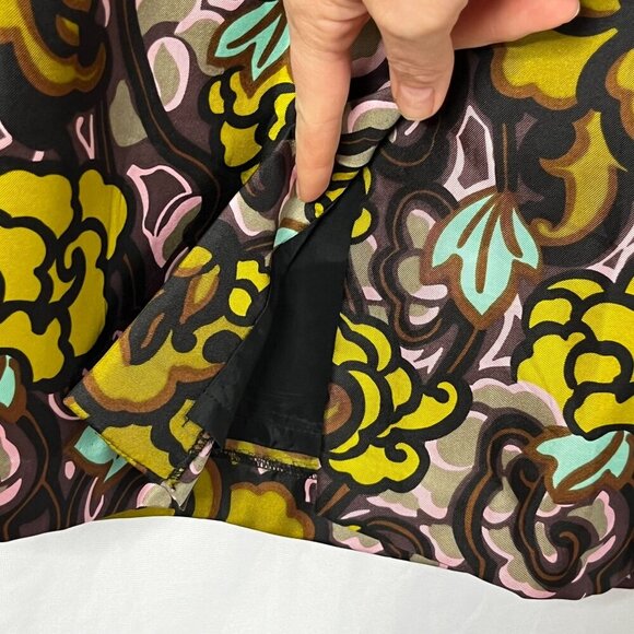 Milly of Ny Floral Print 100% Silk Sleeveless Shift Dress Size 10 - Picture 8 of 11